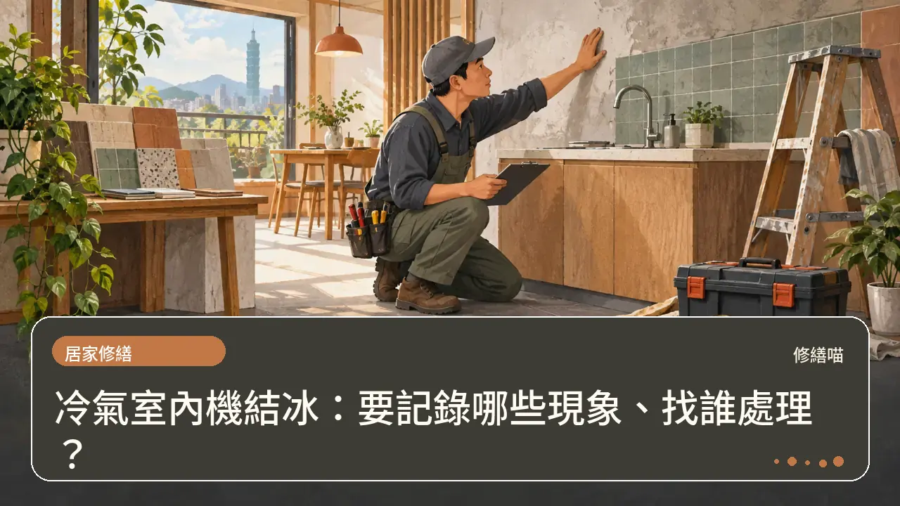 冷氣室內機結冰：要記錄哪些現象、找誰處理？主題插畫