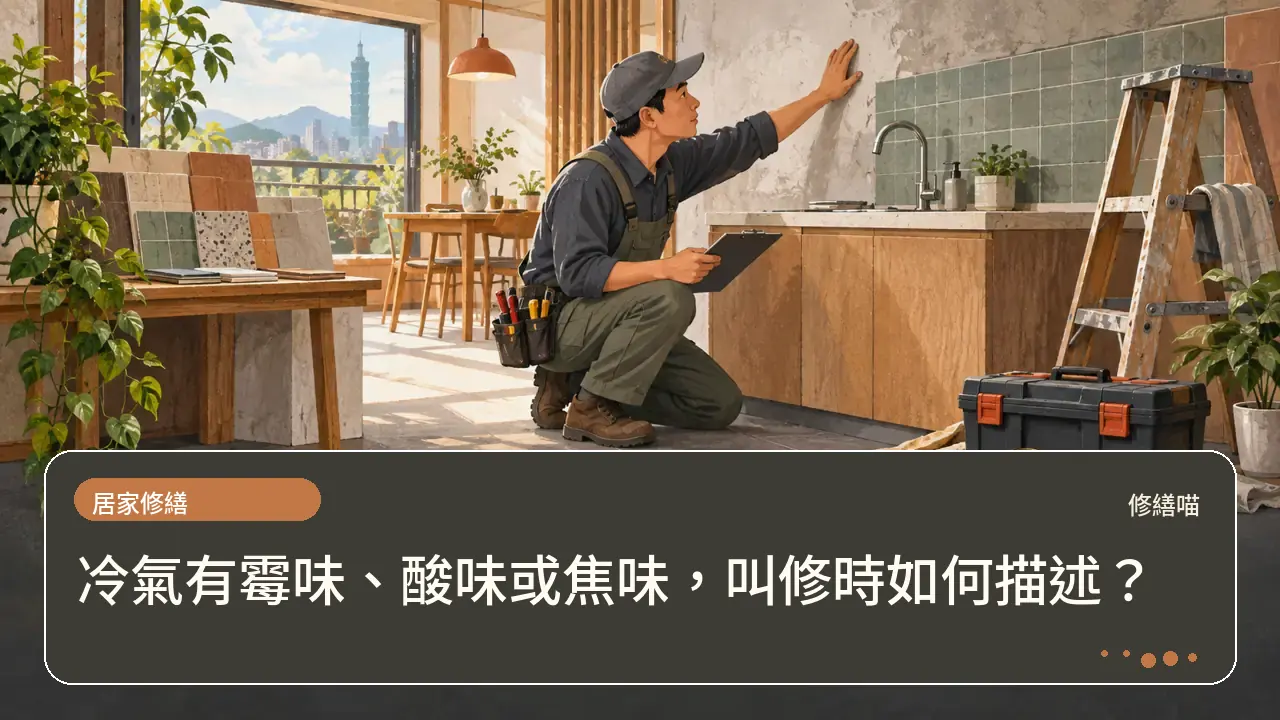 冷氣有霉味、酸味或焦味,叫修時如何描述?主題插畫