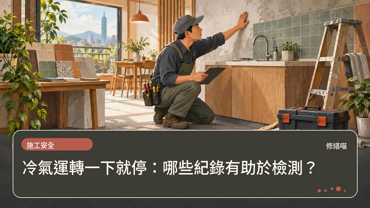 冷氣運轉一下就停:哪些紀錄有助於檢測?主題插畫