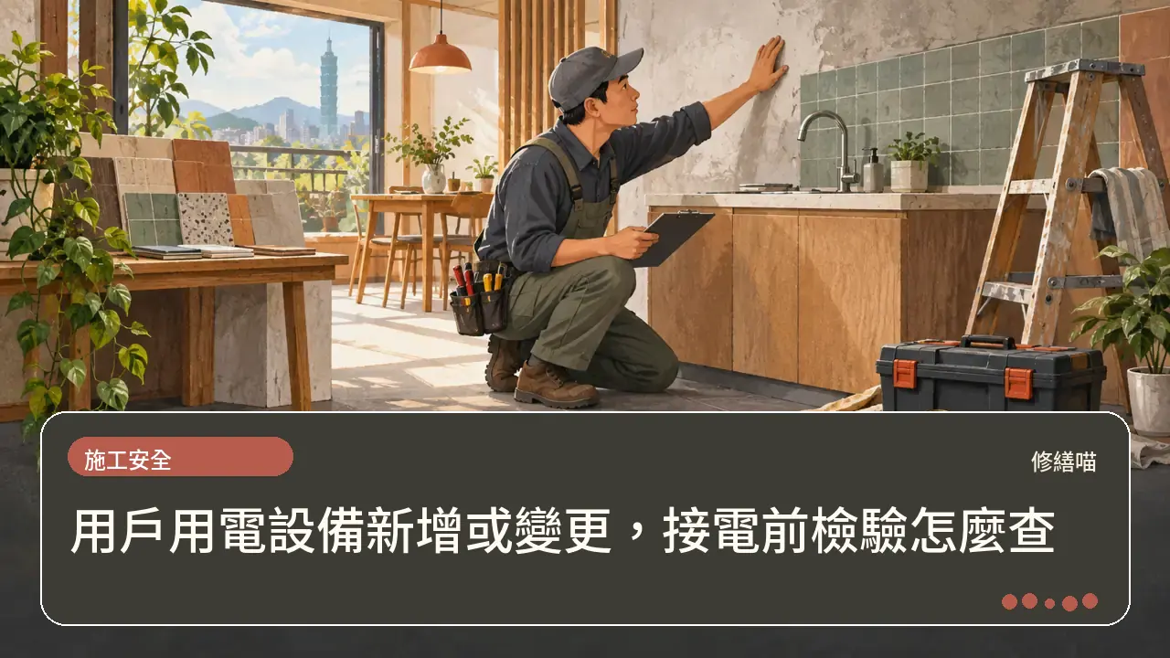 用戶用電設備新增或變更，接電前檢驗怎麼查主題插畫
