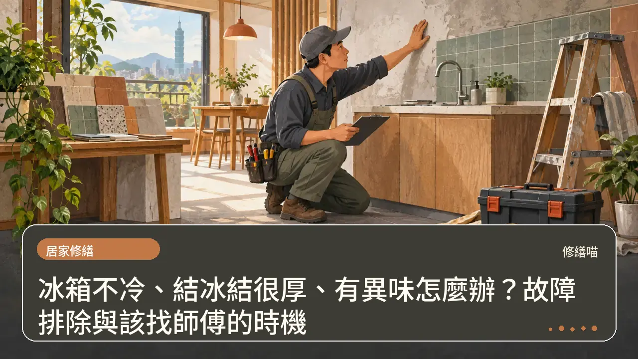 冰箱不冷、結冰結很厚、有異味怎麼辦?故障排除與該找師傅的時機主題插畫
