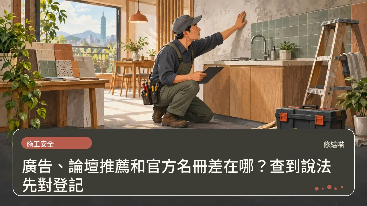 廣告、論壇推薦和官方名冊差在哪?查到說法先對登記主題插畫