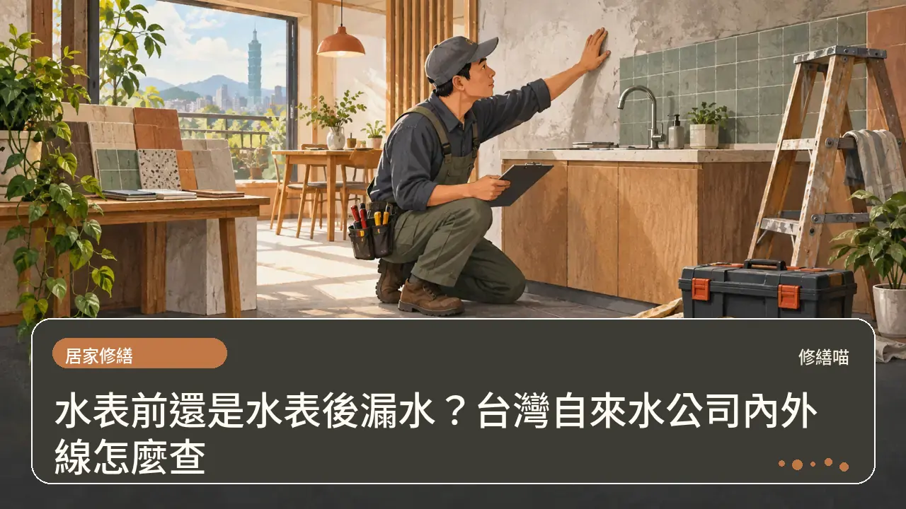 水表前還是水表後漏水?台灣自來水公司內外線怎麼查主題插畫