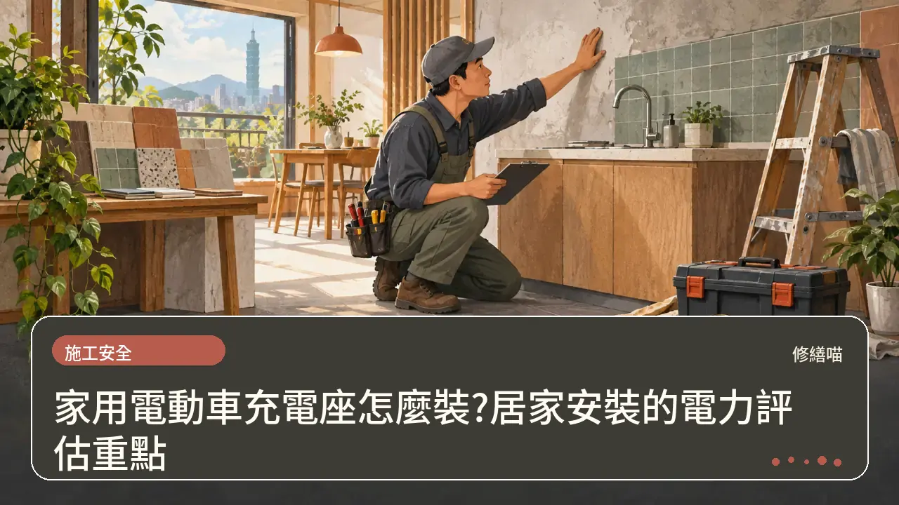 家用電動車充電座怎麼裝?居家安裝的電力評估重點主題插畫