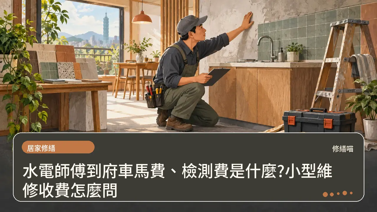 水電師傅到府車馬費、檢測費是什麼?小型維修收費怎麼問主題插畫