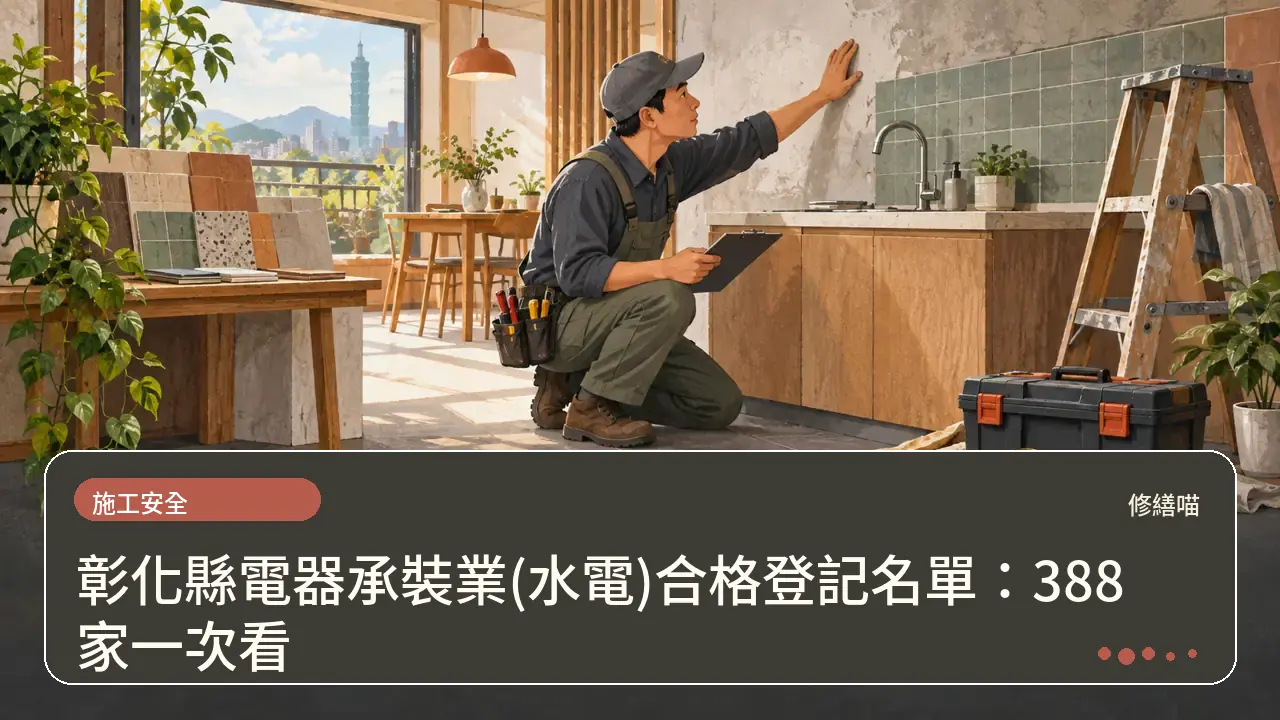 彰化縣電器承裝業(水電)合格登記名單：388 家一次看主題插畫