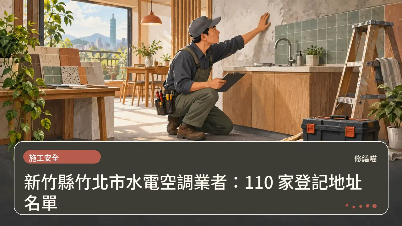新竹縣竹北市水電空調業者:110 家登記地址名單主題插畫