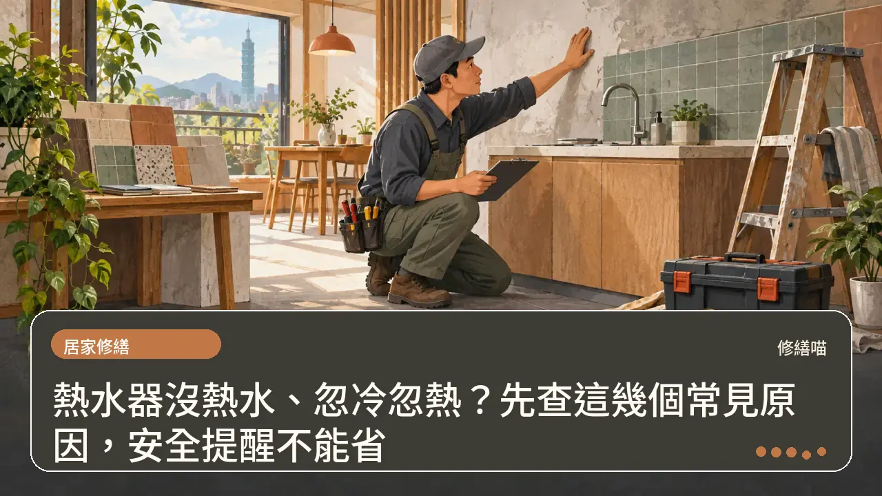 熱水器沒熱水、忽冷忽熱？先查這幾個常見原因，安全提醒不能省主題插畫