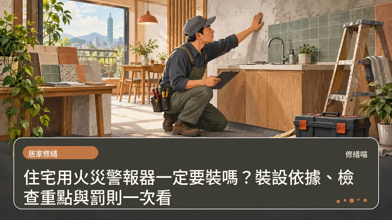 住宅用火災警報器一定要裝嗎？裝設依據、檢查重點與罰則一次看主題插畫